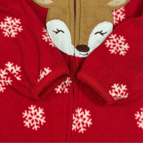 ❤️4 for $20 ❤️ Carter's Girls Snowflake Fleece Zip Footed Sleeper Pajamas Sz 3T - Picture 6 of 14
